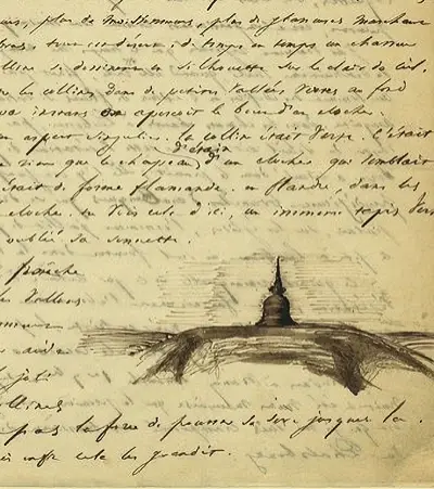 Clocher aperçu entre Vitry-le-François et Saint Dizier f°222r