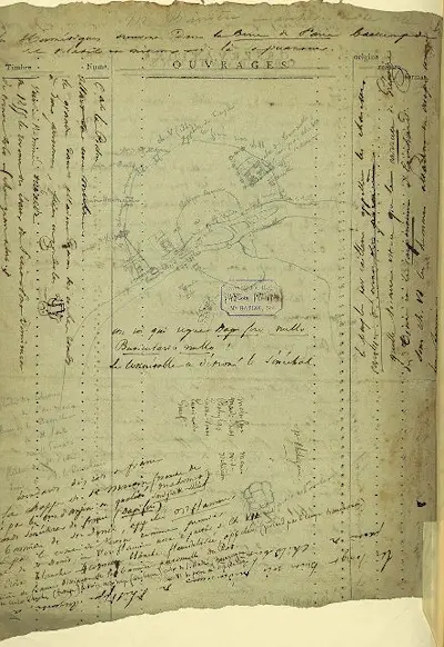 Esquisse de plan de Paris au moyen âge f° 410v