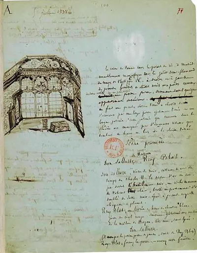 Ruy Blas Décor de l'acte I folio 77r